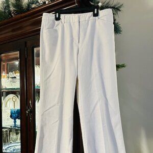 Worthington White Cotton Blend Wide Leg Pants.  Size 8.